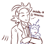 Episode-1: - Papa of Papa, a Pokemon fanfiction comic. As Ash, Goh and Destiny pass a day in Pallet Town, the baby learns a new word...