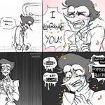 Episode-3: - Can't Escape of MMJ's SpamTenna Comics TIME!, a Deltarune fanfiction comic. Spamton's shame was all around him... On the screens, on the posters, on the statues, on the banisters... all over TV World.
He tried to escape but, as he descended to madness, he realized he never could...