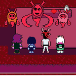 Episode-118: - Episode 118 of Kris performs surgery, a Deltarune fanfiction comic. The gang says farewell to the blood ghosts and are prepared to leave the spleen.