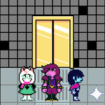 Episode-139: - Episode 139 of Kris performs surgery, a Deltarune fanfiction comic. The gang rides a train.