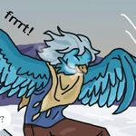 Episode-41: - Page 36 of A prospect of change, a Undertale fanfiction comic. Greet grandma Martlet! She tends to oversleep when we meet her in Undertale Yellow but older people often wake up early due to biology. Does it apply to monsters in canon as well? I don't know but in this particular AU it does.

Poor bird can't retire in peace. She woke up early with a mission - to rescue a human! How convenient, huh? However it's not random. How did she know will be revealed in the future. Though... Pages that I uploaded so far have a small hint. I wonder if anyone can find it? (probably no one, lol) (it's not from the dogs)

In this AU Martlet taught Papyrus about puzzles when he was younger. Kinda like Gerson and Undyne. In this scene Papyrus greets her coldly because he knows what he has to do now - deliver Frisk to Undyne. He wants to plead that Frisk isn't a danger to monsters but he knows that this probably won't work.

In the last page, his "well, at least you're not a human" was to give an impression that he doesn't know so Frisk won't try anything funny. But Frisk knows that he knows.