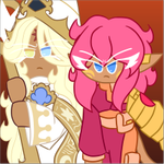 Episode-1: - Issue 1 P1-5: Strings of Destiny of The Convergence of Chaos, a Cookie Run Kingdom and Ninjago fanfiction comic. During the Arcana Saga, Shadow Milk Cookie steals Pure Vanilla Cookie out of the original timeline to mess with, but his plans shift due to his previous encounters with an "anomaly" in the multiverse; Pink Grapefruit Cookie... Or is that actually her name?