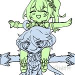 Episode-4: - Bridge - Besties - Surferina de Fontaine of Ms. Furina, a Genshin Impact fanfiction comic. Doodles of Furina de Fontaine and Nahida