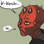 Episode-4: - Piercings of Jedi Maul AU, a Star Wars fanfiction comic. This is basically a timeline of what Maul's piercings look like thru the years so I don't get confused
And yes, that is why Obi starts crushing!