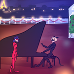 Episode-6: - The Dance of The Date, a Miraculous Ladybug fanfiction comic. Chat Noir shows off his piano skills after dinner...