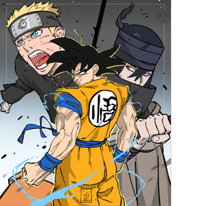 Naruto and sasuke vs Goku