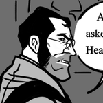 Episode-8: - MVM. (Old art) of BLU Heavymedic, a Team Fortress 2 and tf2 fanfiction comic. Inspired by the trailer for MVM, where B!Medic seems to have to work alongside R!Heavy as their respective partners seem to have gone missing. 
No matter what sour feelings he may hold for his Heavy, B!Medic doesn't allow anyone else to talk about him in a negative way.